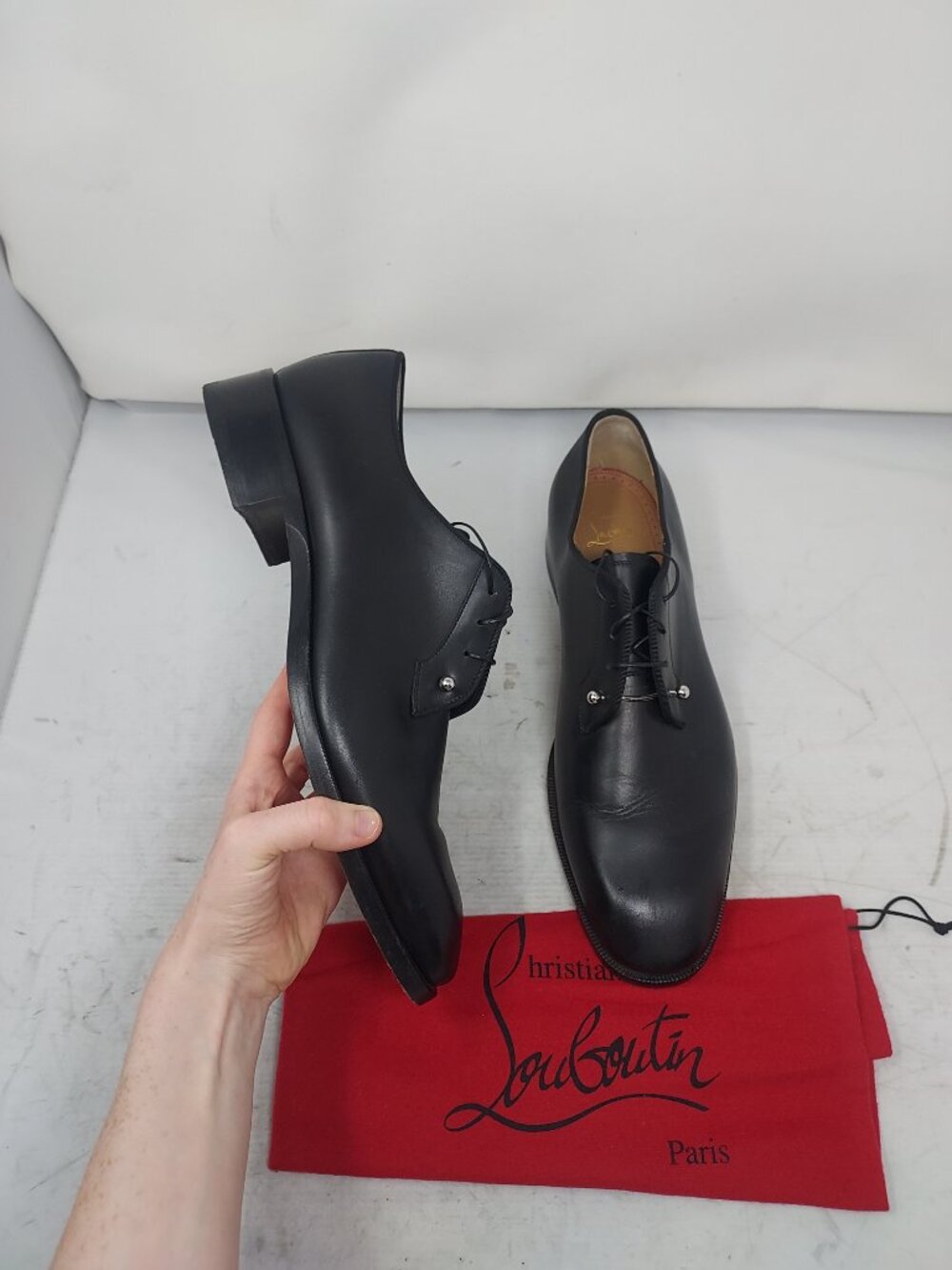 Christian Louboutin Black Chambeliss Leather Oxford Shoe